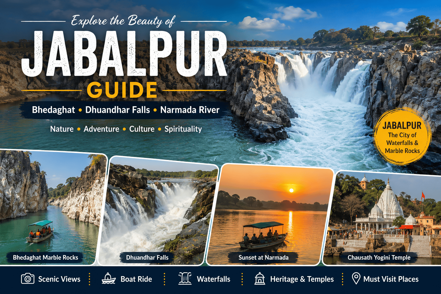 Jabalpur Travel Guide: Ultimate Guide to Bhedaghat Marble Rocks & Dhuandhar Falls
